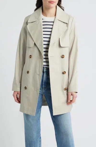 Via Spiga Water Resistant Cotton Blend Trench Coat In Tone Cream