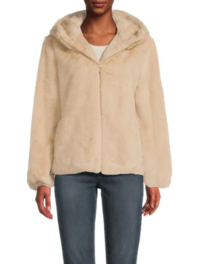 Via Spiga Women's Faux-fur Hooded Jacket In Neutral