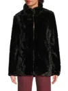 Via Spiga Women's Faux Fur Zip Jacket In Black