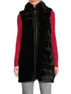 Via Spiga Women's Faux Fur Zip Vest In Black