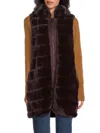 Via Spiga Women's Faux Fur Zip Vest In Brown