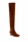 Via Spiga Women's Ophira Suede Leather Over The Knee Boots In Cognac In Brown
