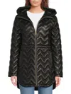 Via Spiga Women's Zigzag Quilted Puffer Jacket In Black