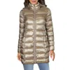 Via Spiga Womens Metallic Midi Puffer Coat In Blue