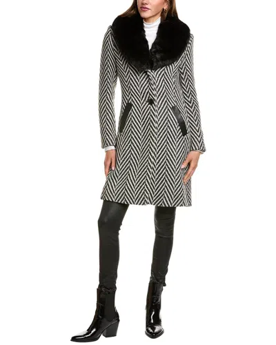 Via Spiga Wool-blend Coat In Black