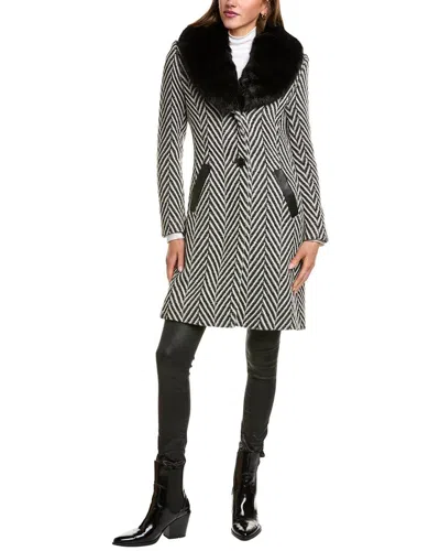 Via Spiga Wool-blend Coat In Black