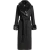 Via Spiga Wool Blend Coat With Faux Fur Trim In Black