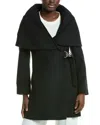 Via Spiga Wool-blend Hooded Coat In Black
