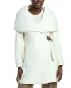 Via Spiga Wool-blend Hooded Coat In White