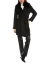 Via Spiga Wool-blend Wrap Coat In Black