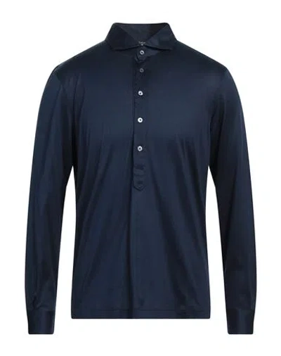 Viadeste Man Shirt Midnight Blue Size 40 Cotton