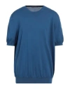 Viadeste Man Sweater Blue Size 48 Cotton