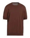 Viadeste Man Sweater Brown Size 46 Cotton