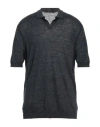Viadeste Man Sweater Charcoal Size 46 Linen In Grey