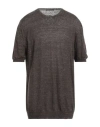 Viadeste Man Sweater Chocolate Brown Size 50 Linen