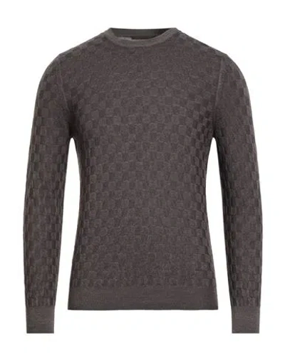 Viadeste Man Sweater Dark Brown Size 42 Virgin Wool