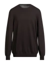 Viadeste Man Sweater Dark Brown Size 46 Virgin Wool