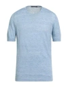 Viadeste Man Sweater Light Blue Size 42 Linen