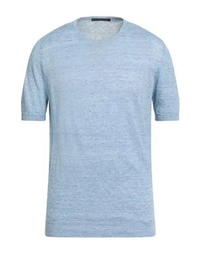 Viadeste Man Sweater Light Blue Size 42 Linen