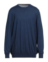 Viadeste Man Sweater Navy Size 50 Virgin Wool In Blue