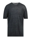 Viadeste Man Sweater Navy Size 50 Linen In Navy