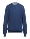 Viadeste Man Sweater Navy Size 50 Virgin Wool In Blue