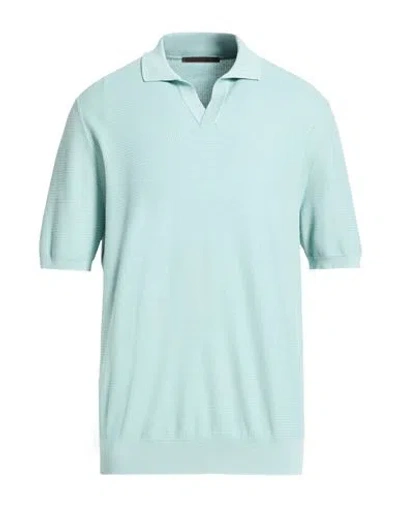 Viadeste Man Sweater Sky Blue Size 46 Silk, Cotton