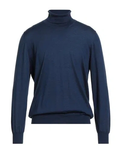 Viadeste Per Anteprima Man Turtleneck Blue Size 42 Cashmere, Silk
