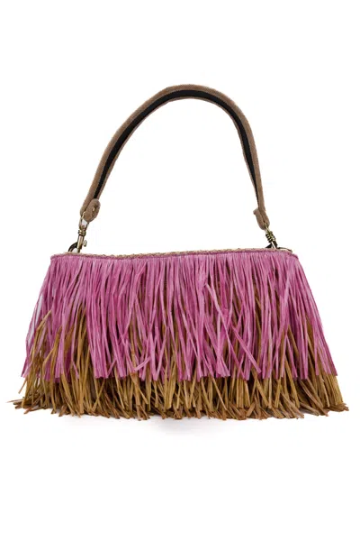 Viamailbag Jasmine Fringe Bag In Pink/natural