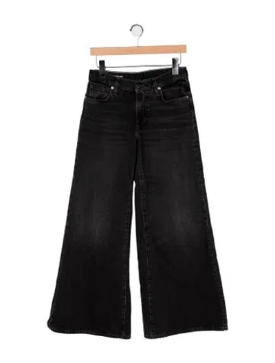 Pre-owned Viavia Mid-rise Wide Leg Jeans In Black