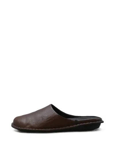 Vibae Roma Contrast-stitch Mules In Brown