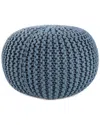 Vibe By Jaipur Living Asilah Indoor/ Outdoor Round Pouf In Blue