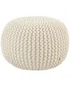 Vibe By Jaipur Living Asilah Indoor/outdoor Round Pouf In White