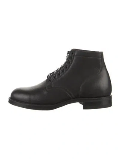 Pre-owned Viberg Leather Lace-up Boots In Black