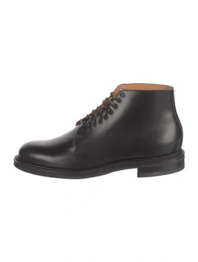 Pre-owned Viberg Leather Lace-up Boots In Black