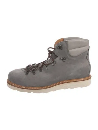 Pre-owned Viberg Suede Hiking Boots In Gray
