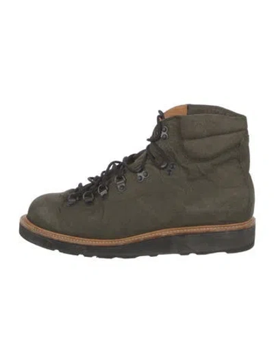 Pre-owned Viberg Suede Hiking Boots In Green