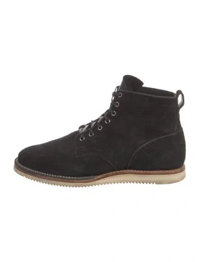 Pre-owned Viberg Suede Lace-up Boots In Black