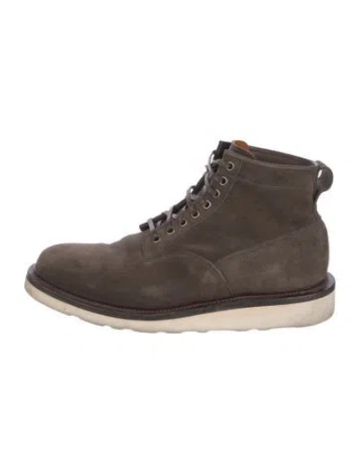 Pre-owned Viberg Suede Lace-up Boots In Brown