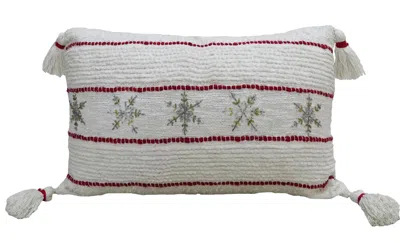 Vibhsa 14"x 24" Christmas Pillow For Holidays In Neutral