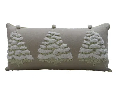 Vibhsa 14"x 30" Christmas Tree Pillow For Holidays In Pink