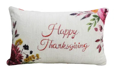 Vibhsa 14"x24" Thanksgiving Throw Pillow With Text In Neutral