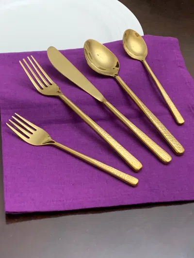 Vibhsa 20 Piece Gold Flatware Set