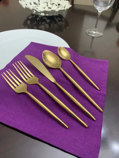 Vibhsa 20 Piece Modern Gold Flatware Set