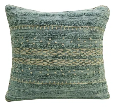Vibhsa 20"x20" Embroidery Throw Pillow For Couch In Green