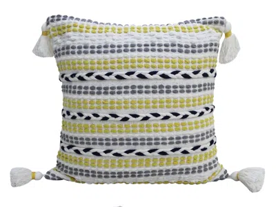 Vibhsa 20"x20" Throw Pillow With Braids For Couch In Green