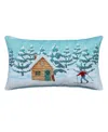 Vibhsa Alpine Holiday Decorative Pillow, 14" X 24" In Blue