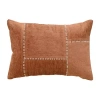 Vibhsa Baltic Cut And Sew Rice Stitched Throw Pillow In Brown