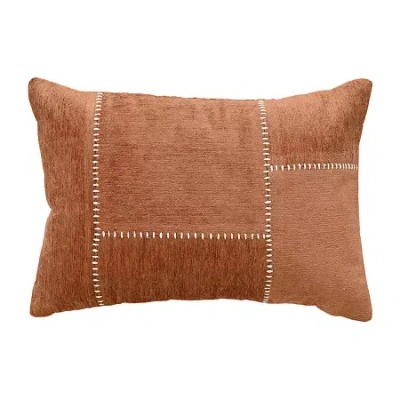 Vibhsa Baltic Cut And Sew Rice Stitched Throw Pillow In Brown