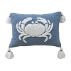 Vibhsa Baltic Table Tufted Pillow With Corner Tassels In Blue